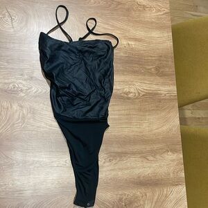 Faux leather body suit